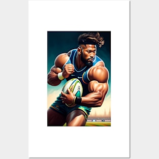 Rugby Player Painting Posters and Art